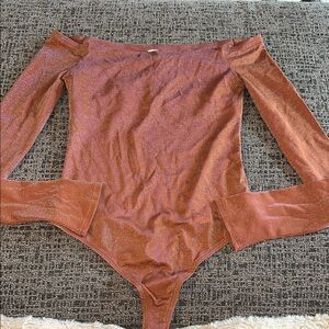 Shimmering Rust Long Sleeve Bodysuit